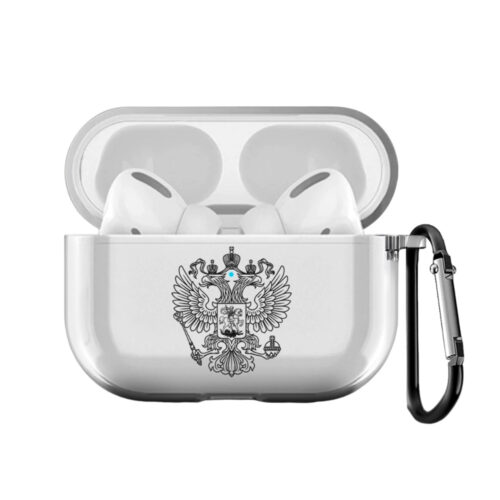 Чехол на AirPods Pro с принтом - Черный герб Российской Федерации