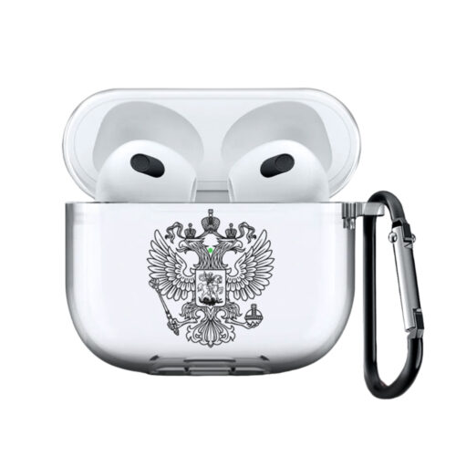 Чехол на AirPods 3 с принтом - Черный герб Российской Федерации