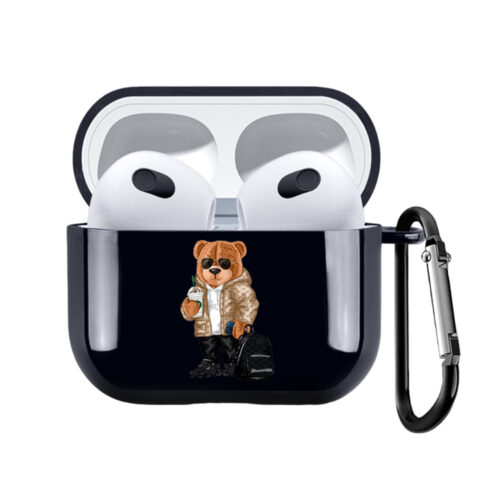 Чехол на AirPods 3 с принтом - Мишка в очках