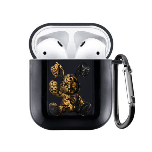 Чехол на AirPods 1/2 с принтом - Зайка Золотая хохлома